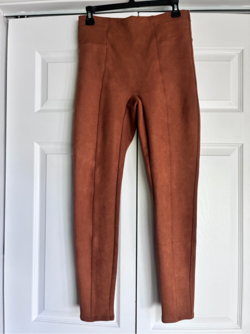 SPANX Faux Suede High-Waist Leggings - Rust